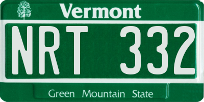 VT license plate NRT332