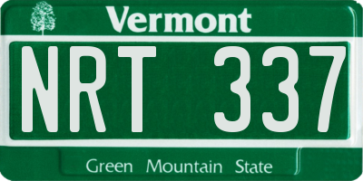 VT license plate NRT337