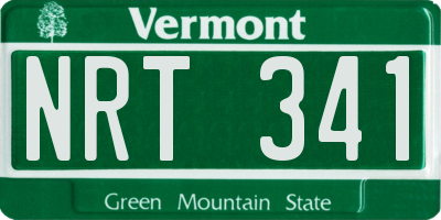 VT license plate NRT341