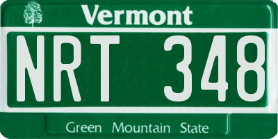VT license plate NRT348
