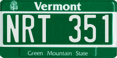 VT license plate NRT351