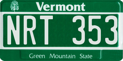 VT license plate NRT353