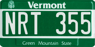VT license plate NRT355