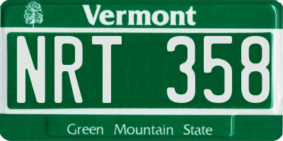 VT license plate NRT358