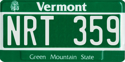 VT license plate NRT359