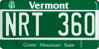 VT license plate NRT360
