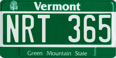 VT license plate NRT365