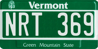 VT license plate NRT369