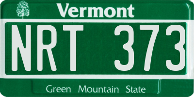VT license plate NRT373