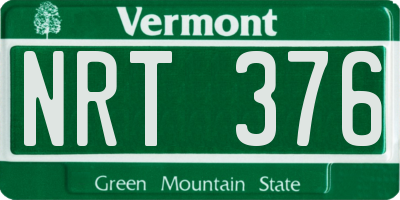 VT license plate NRT376