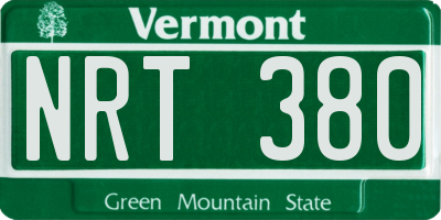 VT license plate NRT380