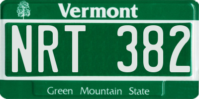 VT license plate NRT382