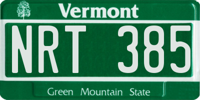 VT license plate NRT385