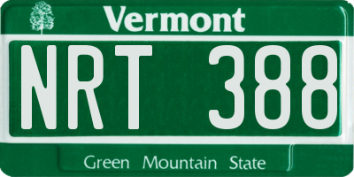 VT license plate NRT388