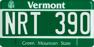 VT license plate NRT390