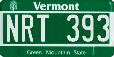 VT license plate NRT393