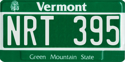 VT license plate NRT395