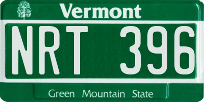 VT license plate NRT396