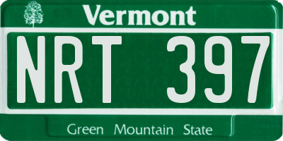 VT license plate NRT397