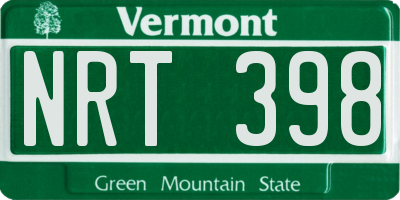 VT license plate NRT398