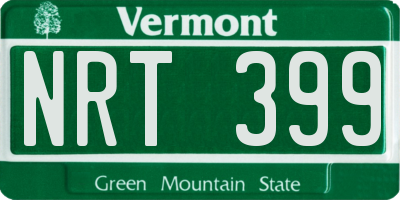 VT license plate NRT399