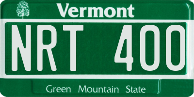 VT license plate NRT400