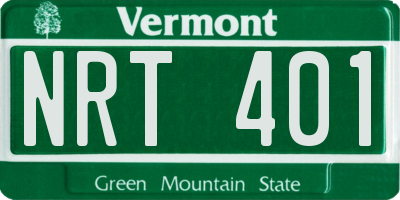 VT license plate NRT401