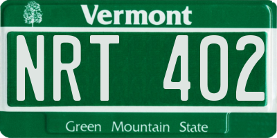 VT license plate NRT402