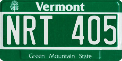 VT license plate NRT405