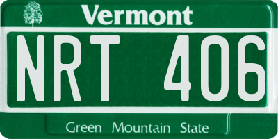 VT license plate NRT406