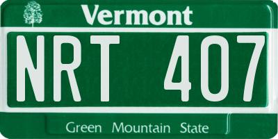VT license plate NRT407