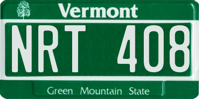 VT license plate NRT408