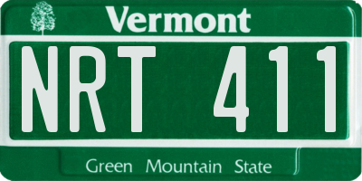 VT license plate NRT411