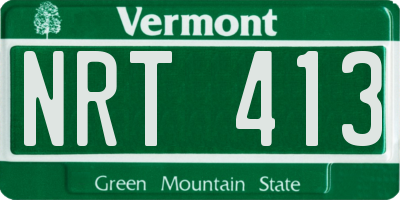 VT license plate NRT413