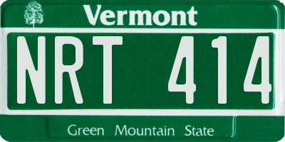 VT license plate NRT414