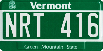 VT license plate NRT416