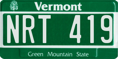 VT license plate NRT419