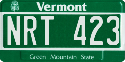 VT license plate NRT423