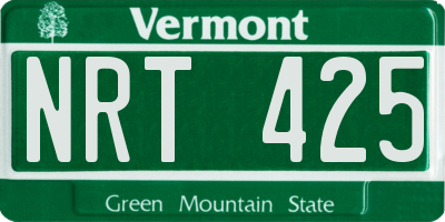 VT license plate NRT425