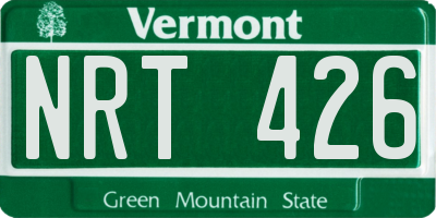 VT license plate NRT426