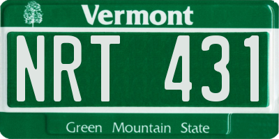 VT license plate NRT431