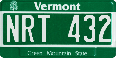 VT license plate NRT432
