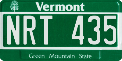 VT license plate NRT435