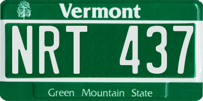 VT license plate NRT437