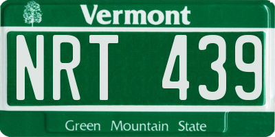 VT license plate NRT439
