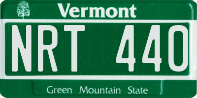 VT license plate NRT440