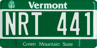 VT license plate NRT441