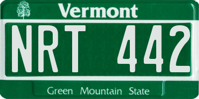 VT license plate NRT442