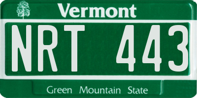VT license plate NRT443