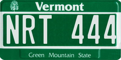 VT license plate NRT444